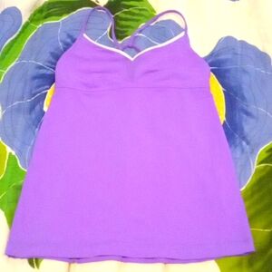 Lululemon People Purple Strap Back Top Fitness 8